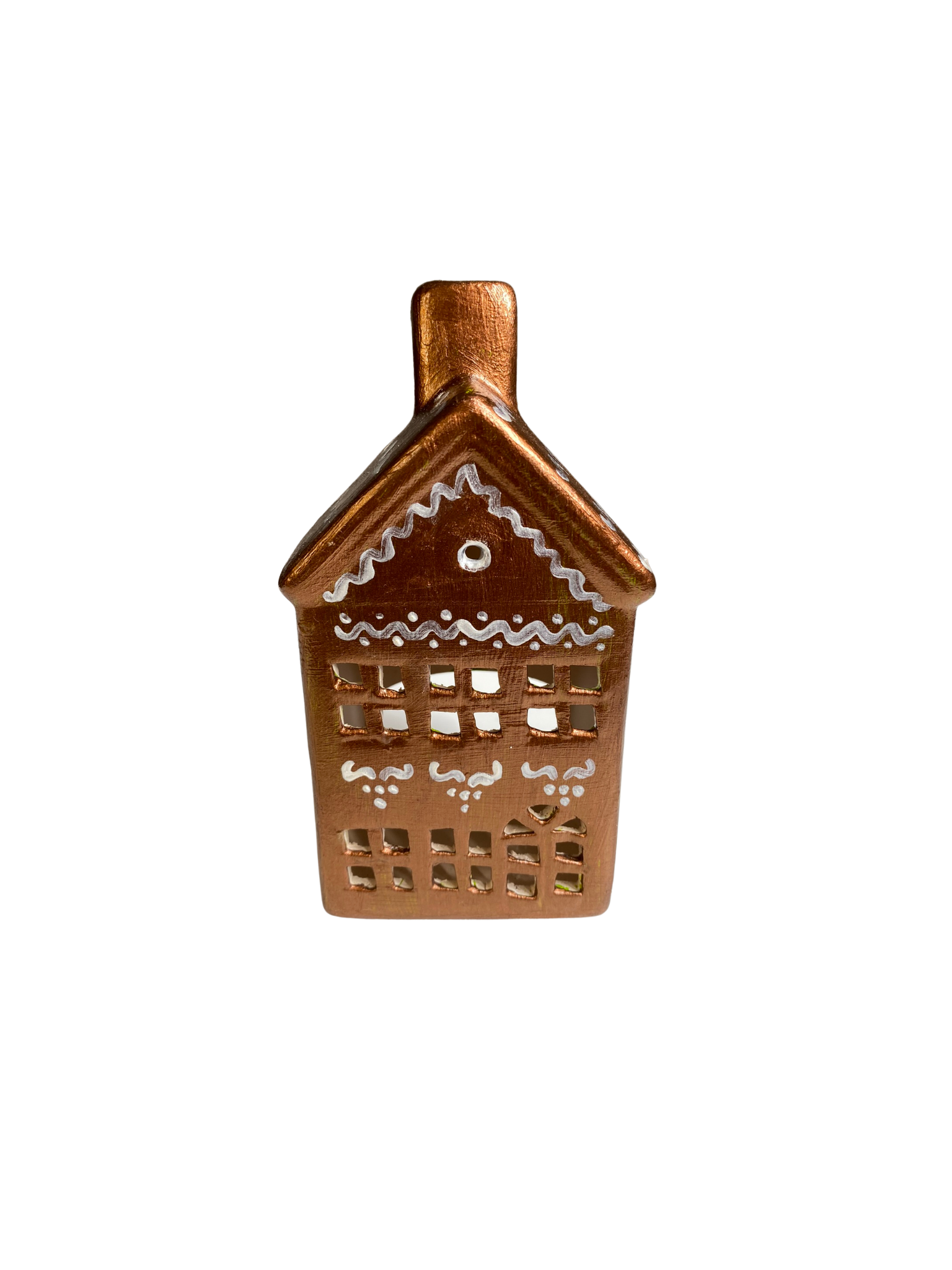 İz Seramik Tealight & Mumluk/Küçük Boy (Simli Kahve)