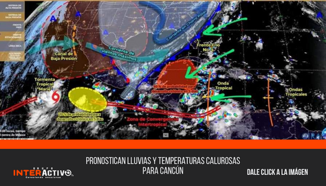 PRONOSTICAN LLUVIAS Y TEMPERATURAS CALUROSAS PARA CANCÚN