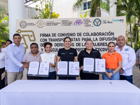 Estefanía Mercado suma al sector transportista a la estrategia de prevención de la violencia contra las mujeres en Playa del Carmen 