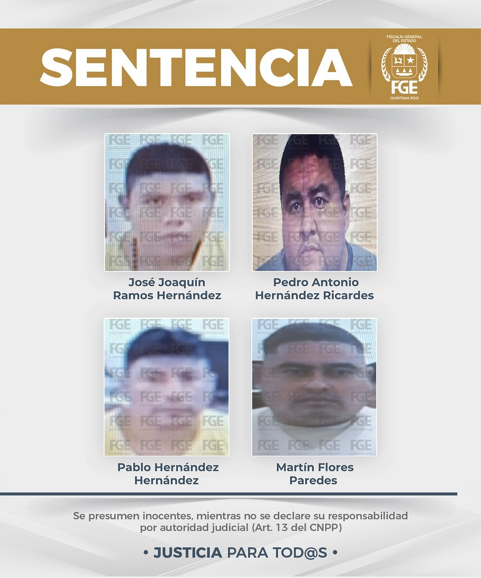 Caen responsables de crimen por cobro de piso: dictan hasta 41 años de prisión por asesinato de empresaria italiana en Playa del Carmen