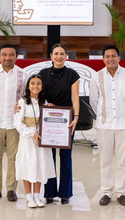Durante la instalación del Cabildo Infantil 2026, Estefanía Mercado llama a las nuevas generaciones a construir el futuro de Playa del Carmen