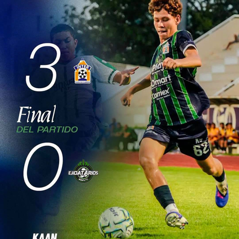 Inter Playa del Carmen golea 3-0 a Ejidatarios de Bonfil y se queda con la revancha en la Copa Promesas