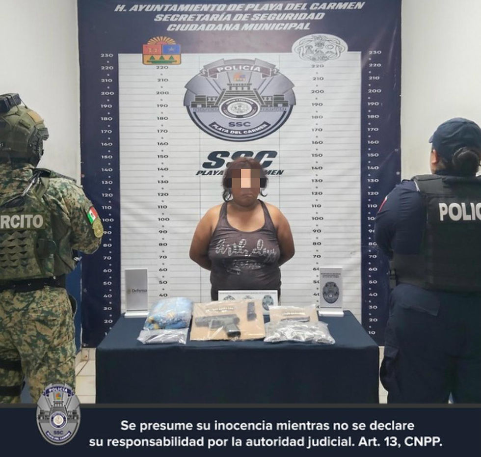 La detenida fue identificada como Jessica “N”, de 33 años, originaria del estado de Quintana Roo.