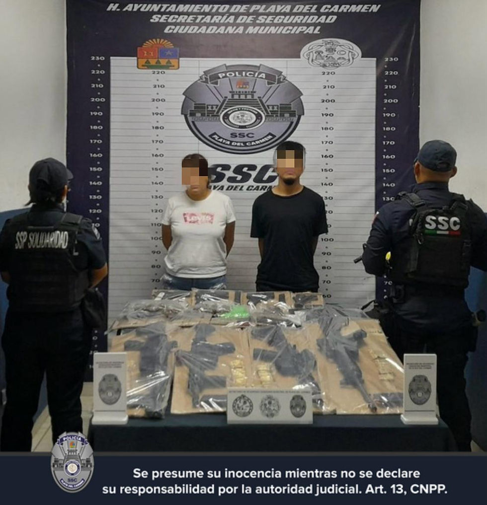 Los detenidos fueron identificados como Francisco de Jesús "N", de 20 años de edad, y Kathia Carolina "N", de 31 años, ambos originarios del estado de Veracruz.