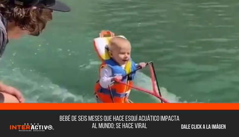 Bebé de seis meses que hace esquí acuático impacta al mundo; se hace viral