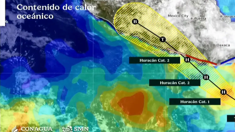 Erick se convierte en huracán categoría 2; activan alerta máxima en estados del Pacífico Sur