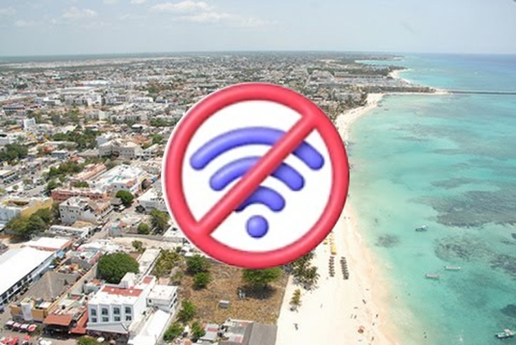 interrupción masiva del servicio de internet sorprendió esta mañana a miles de usuarios en Playa del Carmen,.