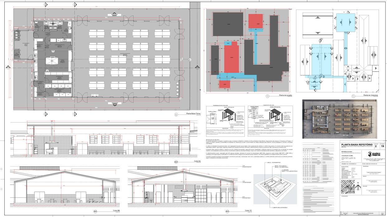 Projeto de ampliação de escola pública em Loanda-PR, com área total de 3.354m². Trabalho desenvolvido com rigor técnico para atender às normas de edificações públicas e garantir segurança e conforto para alunos e professores.