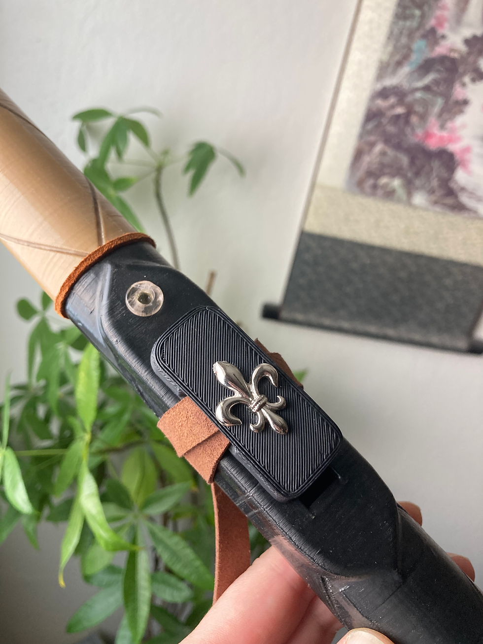 Thumbnail: Wood/Carbon Fiber Native American Flute with real Quartz