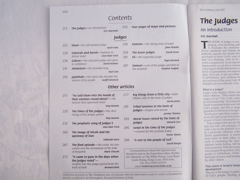 Thumbnail: S/H Testimony Special Issue -The Judges of Israel