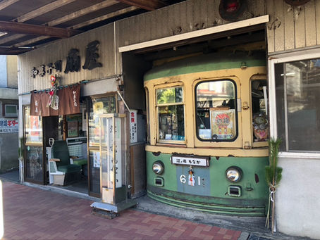 An old train in a shop window
