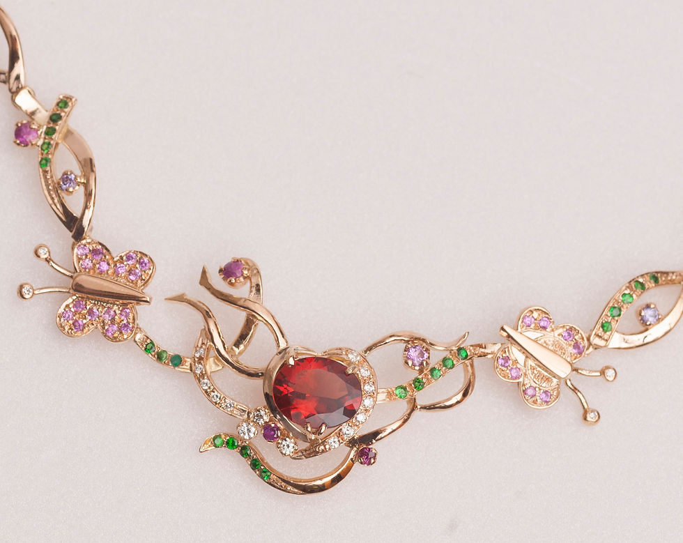 サムネイル： Flower garden ruby heart choker
