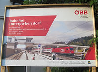 Bahnhof Unter Purkersdorf ÖBB Ankündigung