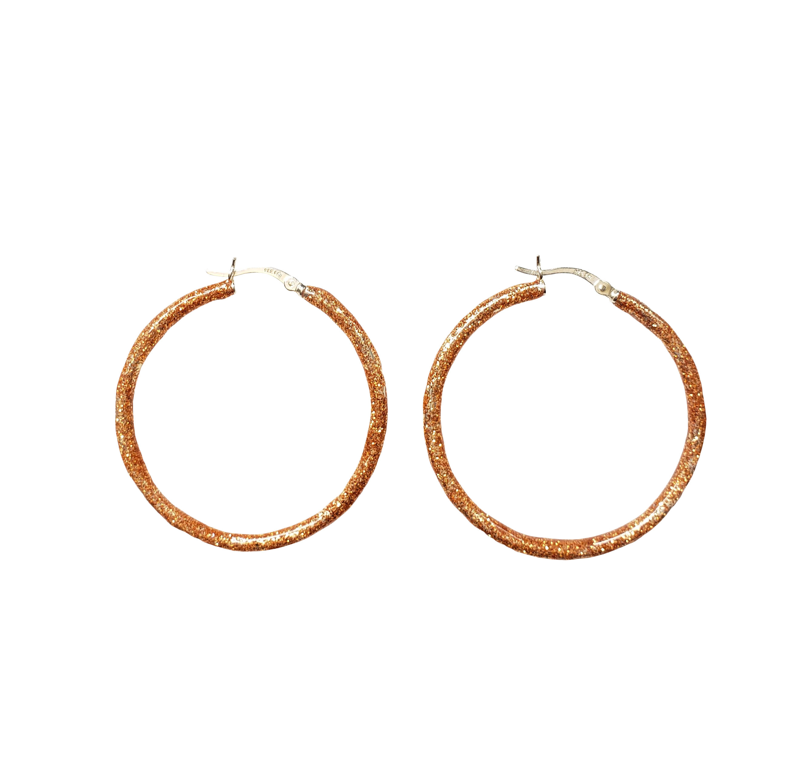 Glitter glam enamel hoops in Citrine November