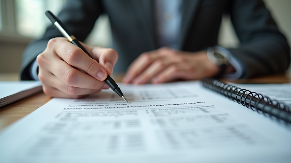 Close-up view of a hand writing notes on a behavioral assessment report