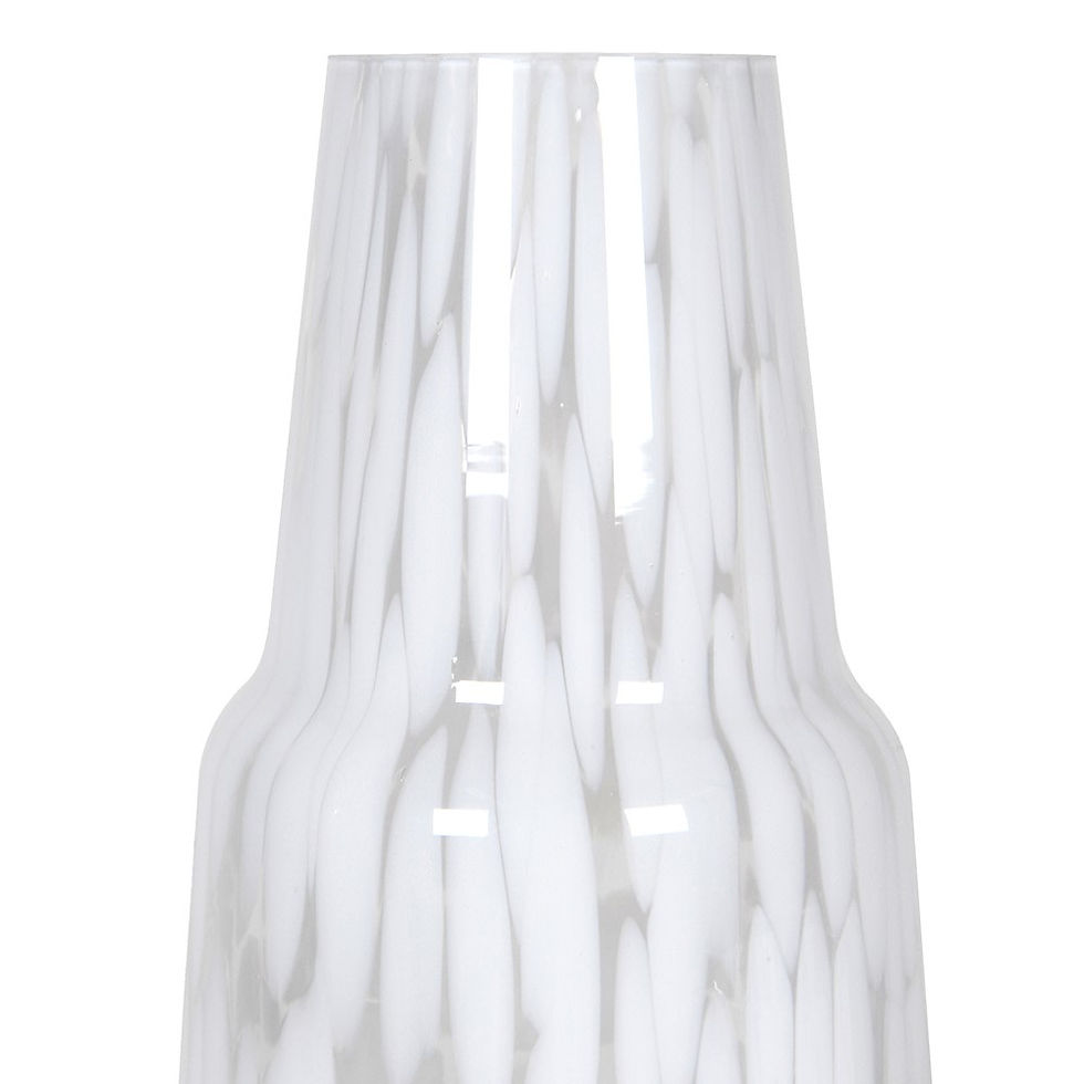 Thumbnail: White and Clear Glass Carafe and Tumbler Set