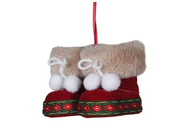 Hanging Ruby Faux Fur Booties