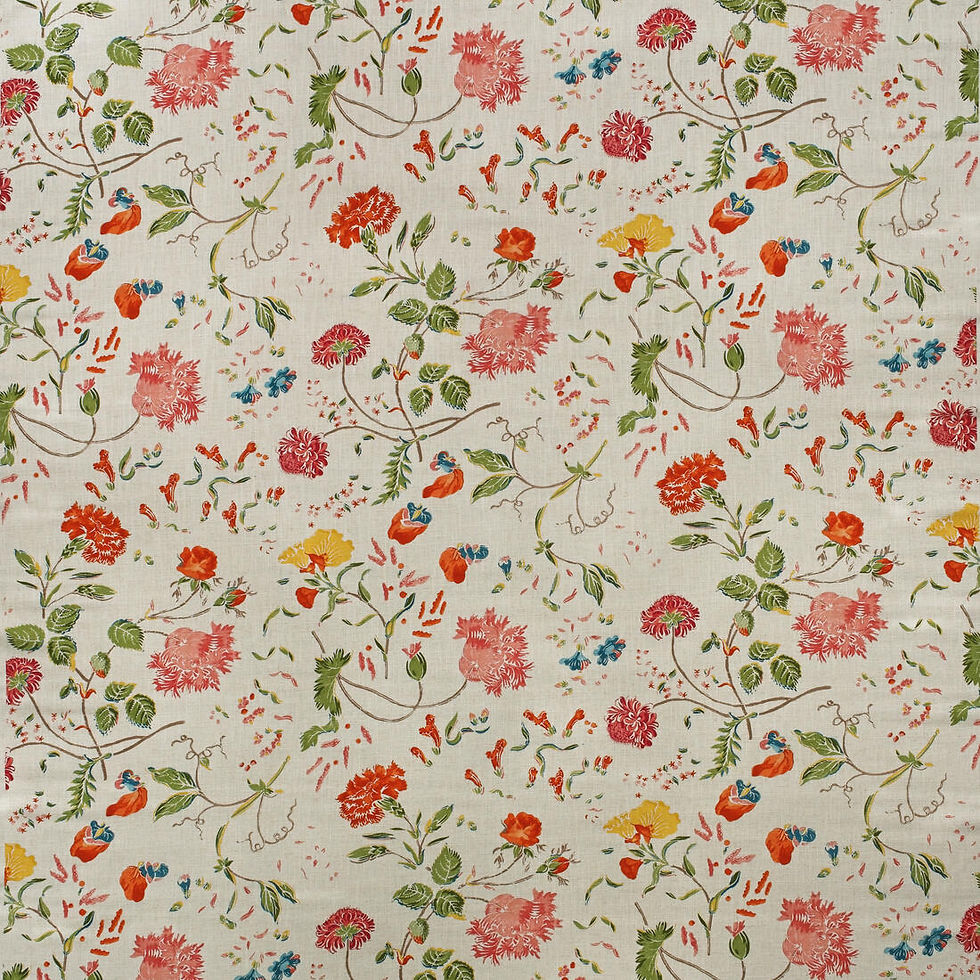 Wild Wood Ivory Floral linen print in ivory