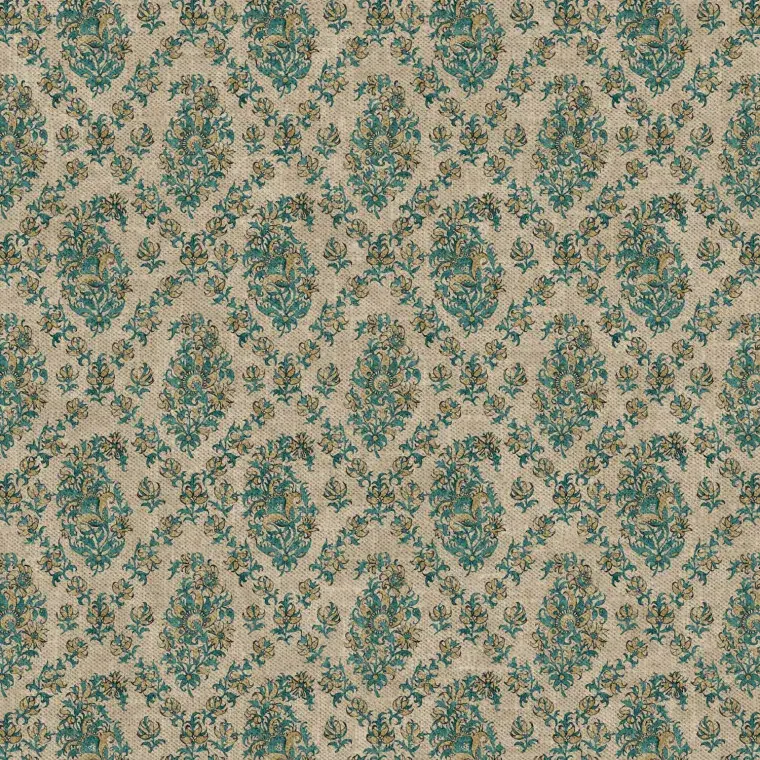 GIVERNY TEAL Linen Mix Fabric
