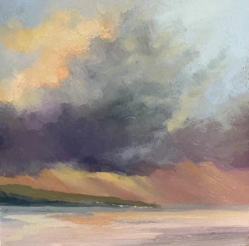 Irish landscape fine art card | Evening at Portstewart | Polly Gribben