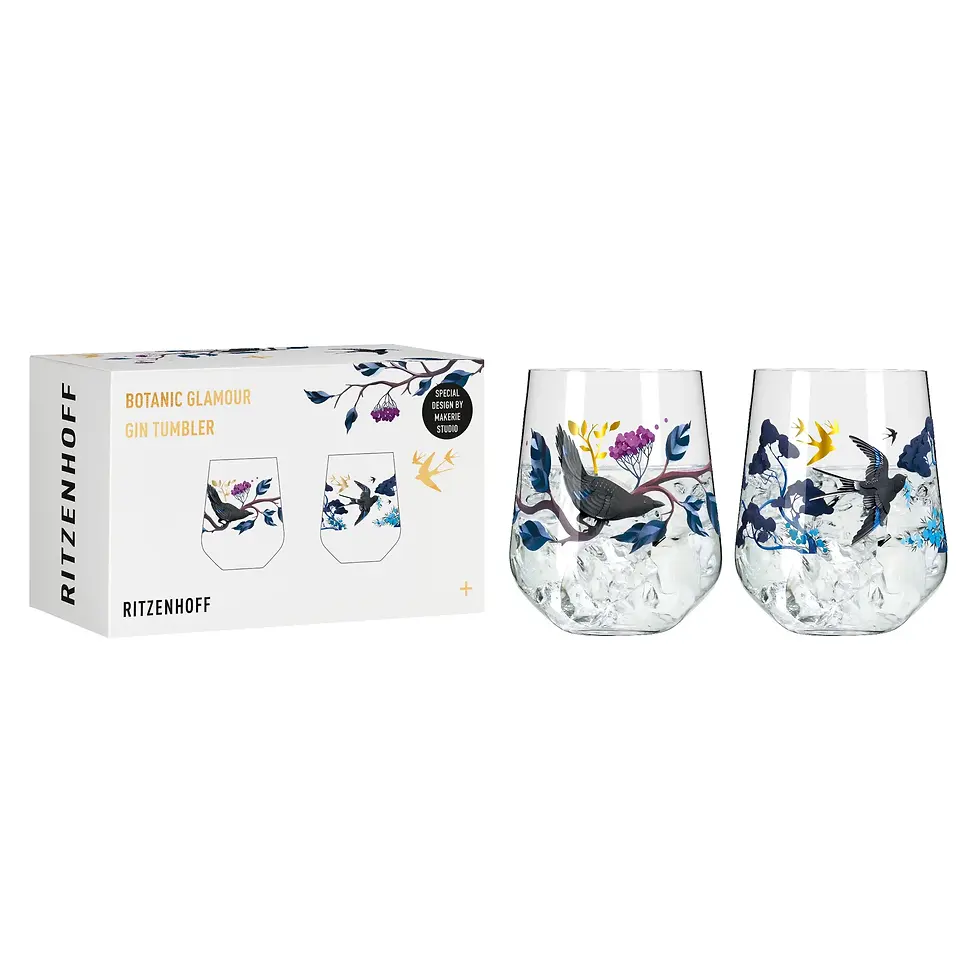 Botanic Glamour Gin Glass SET #3, #4 Joyanne Horscroft 2022  Ritzenhoff