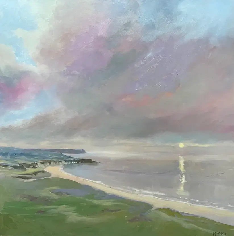Irish seascape print | Evening mists, Whitepark Bay | Polly Gribben A3
