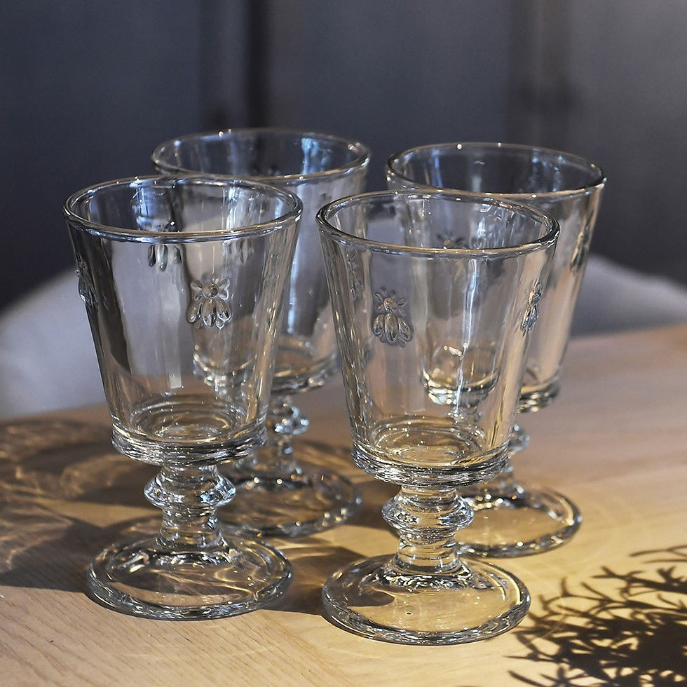 Thumbnail: Set of 4 Glass Bee Goblets