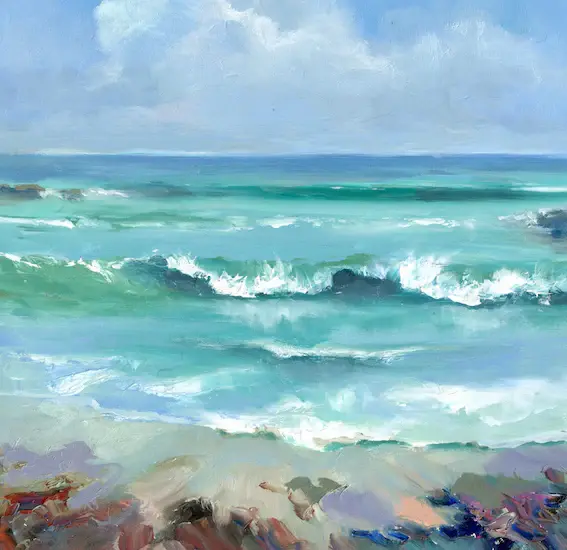 Irish seascape print | Salmon rock, Portballintrae | Polly Gribben A3 PRINT