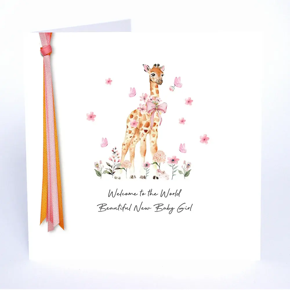 Welcome To The World Beautiful New Baby Girl CARD