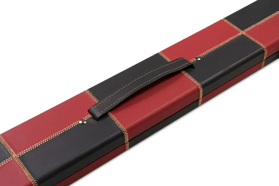 Thumbnail: Deluxe 1 Piece WIDE CHEQUERED Snooker Pool Cue Case with Plastic Ends - Holds 3 