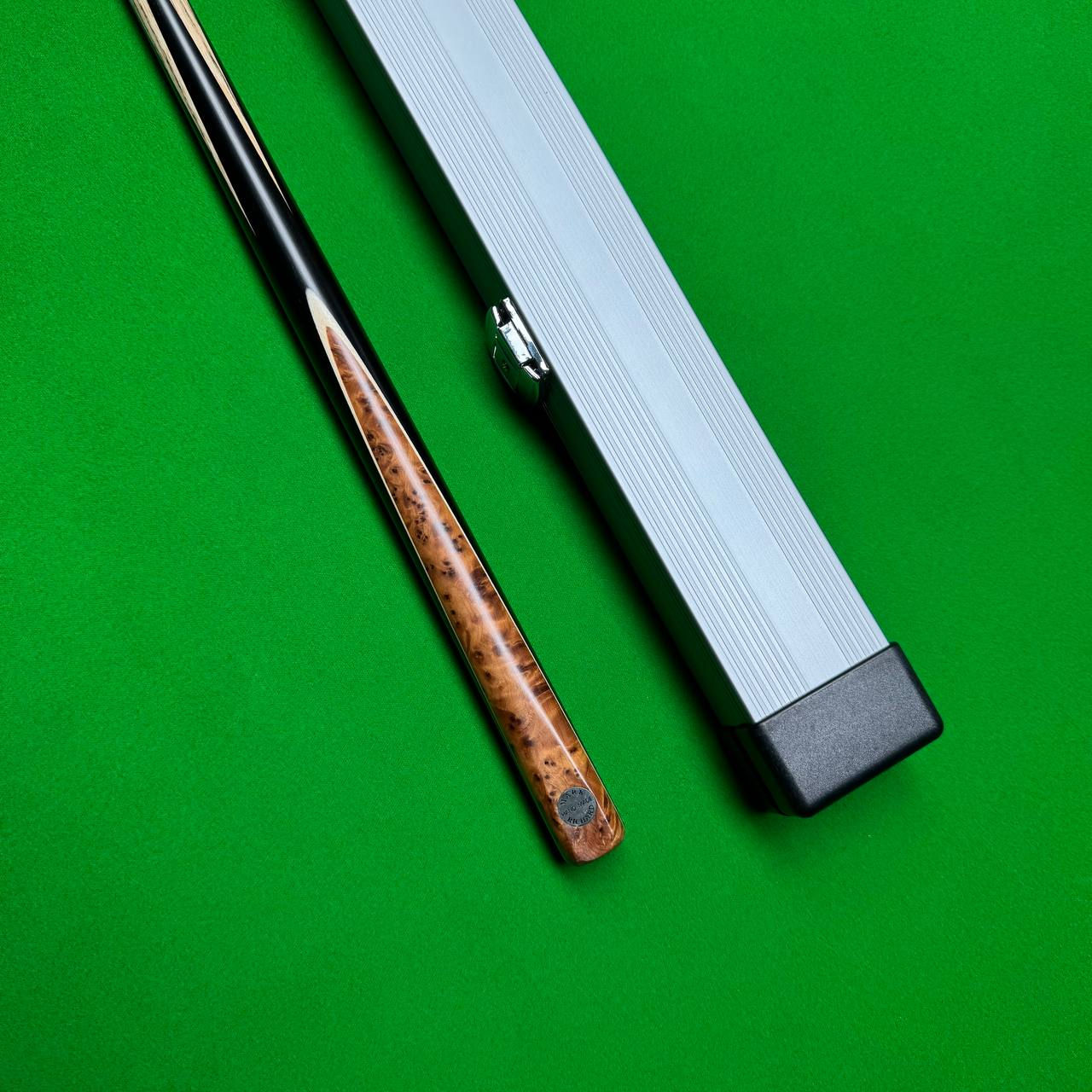 Mark Richard's "ALLOY" 1 Piece Ash w/ Thuya Burl Splice Snooker Cue Package