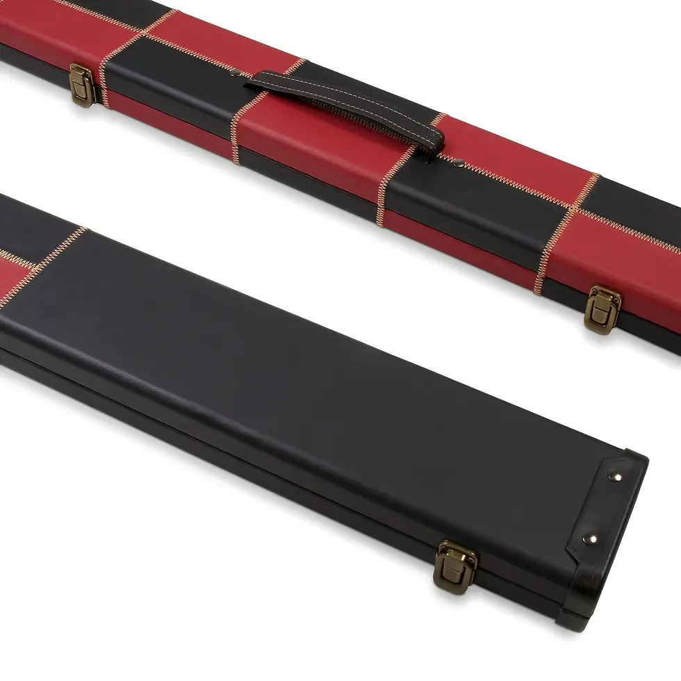 Thumbnail: Deluxe 1 Piece WIDE CHEQUERED Snooker Pool Cue Case with Plastic Ends - Holds 3 