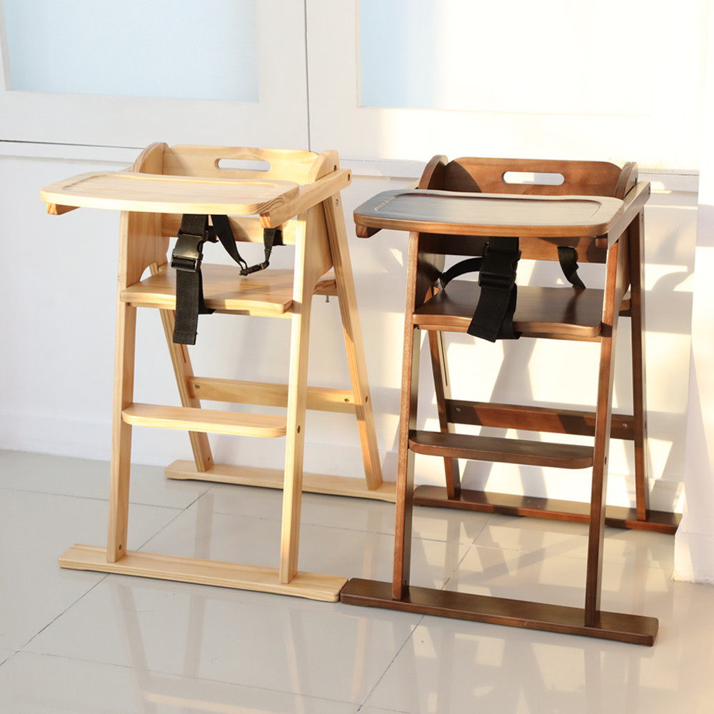 WOODBELLY Korea Baby High Chair Wooden Folding Foldable Chair Infant Feeding Mul