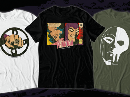 Some of the featured T-shirt designs on the new The Phantom Amazon storefront