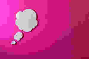 Gedankenwolke Weiß Pink