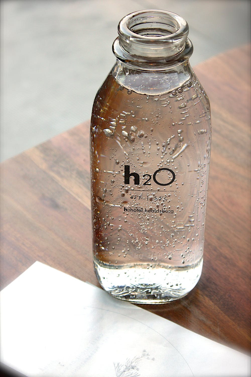 Wasserflasche Glasflasche H2O