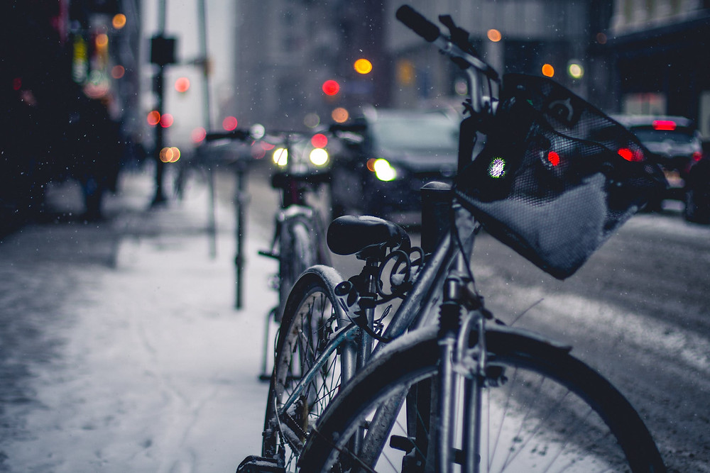 Bike Traffic Street Rain