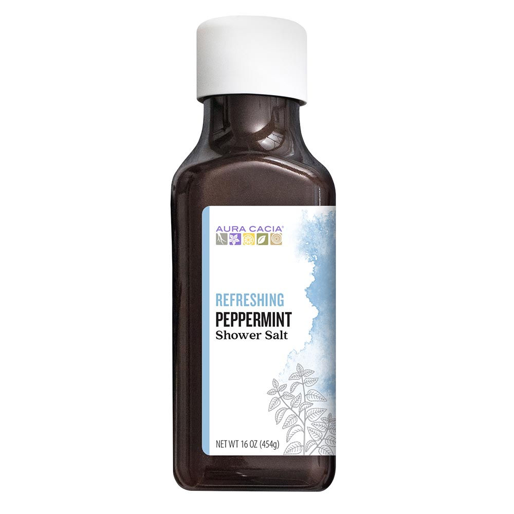 Aura Cacia Refreshing Peppermint Shower Salt 16 oz.