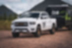 White RAM 1500 towing BAW caravan at Glasshouse mountains brisbane