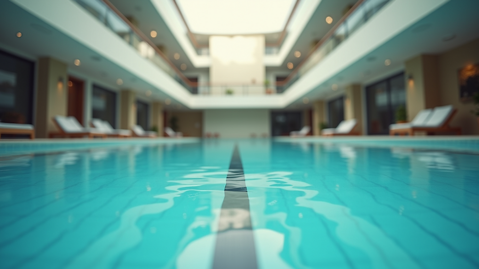 Vue en plongée d'une piscine propre et bien entretenue