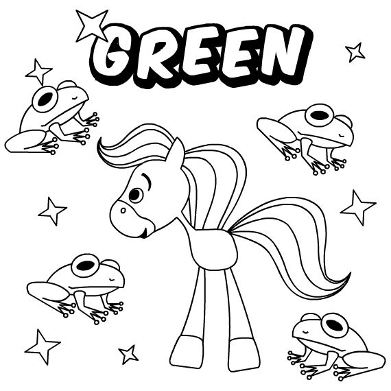 Coloring Pages - Color Green!