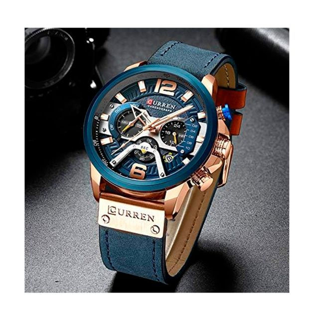 Miniature : Montres de luxe pour hommes – Montre avec bracelet en cuir pour homme – Montre-b
