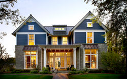 Contemporary Blue Farm House