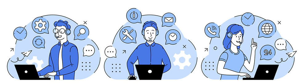 Image of customer services representatives, collecting customer feedback