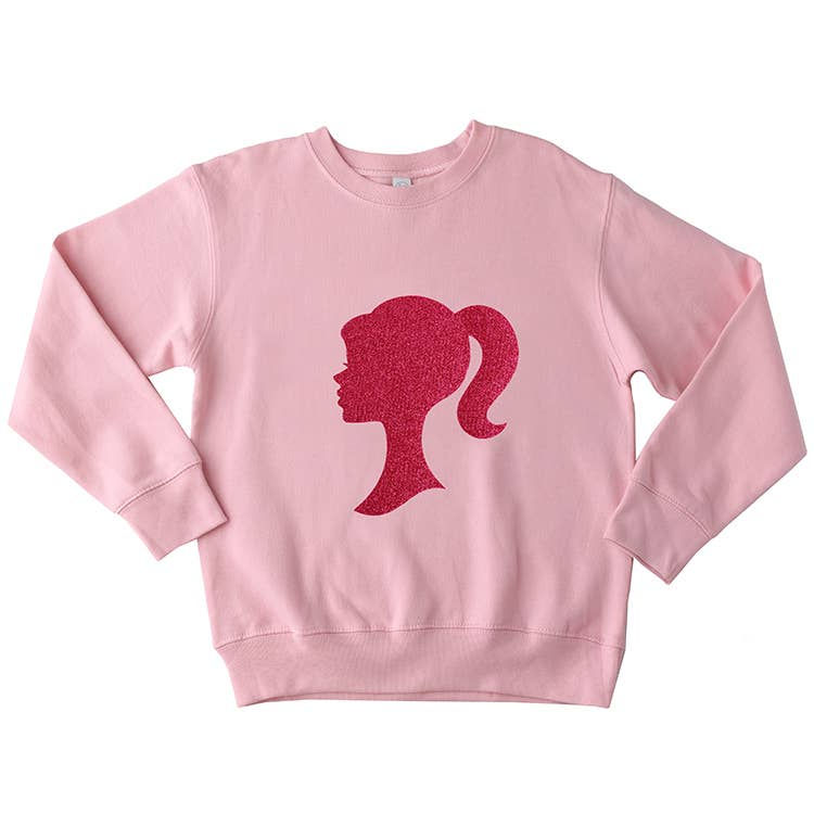 Hot Pink Girl Silhouette Sweatshirt WS