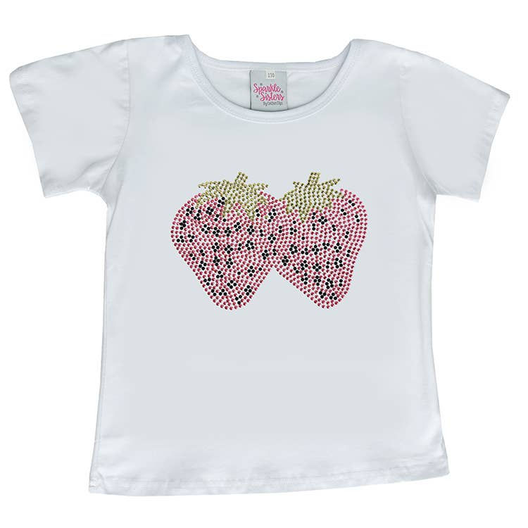 Pink Studded Strawberry Short Sleeve Shirt WS