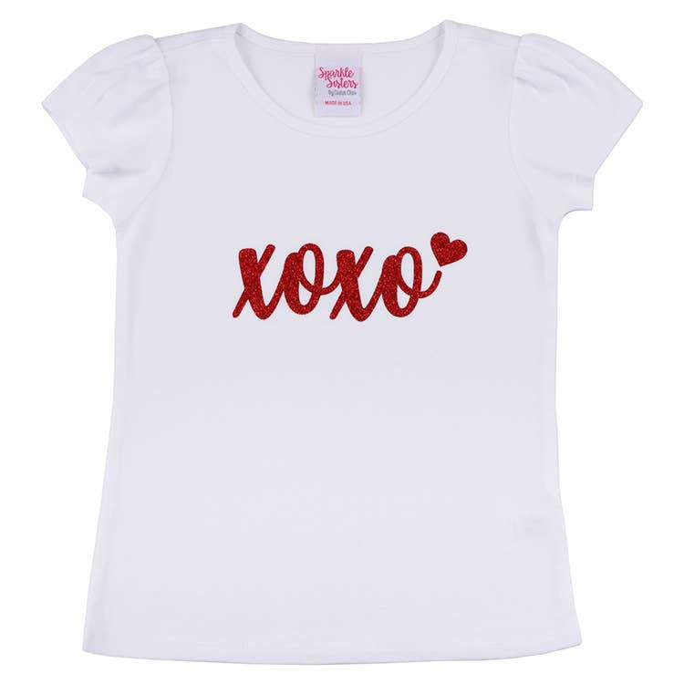 Red Love XOXO T shirt - Puff Sleeve WS