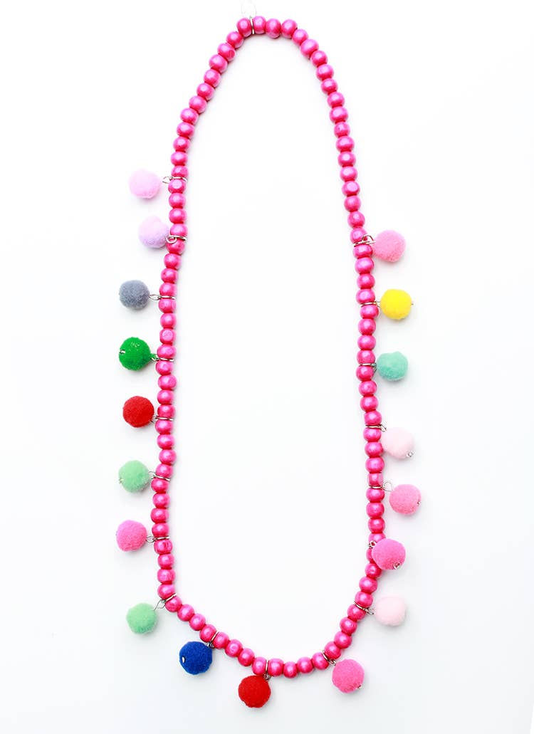 Thumbnail: Wooden Pom Necklace WS