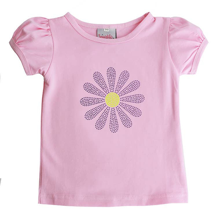 Thumbnail: Lavender Studded Daisy Puff sleeve Tee WS