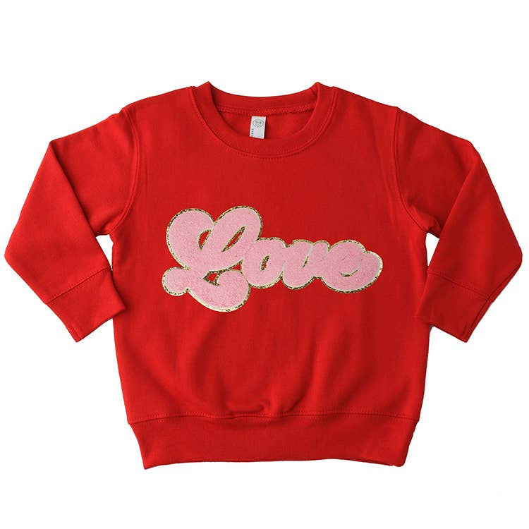 Thumbnail: Pink Chenille Love Sweatshirt WS